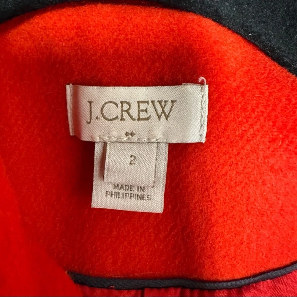 J. Crew factory Stadium Cloth Majesty Peacoat Coat Jacket in Red Sz 2 - Picture 6 of 12